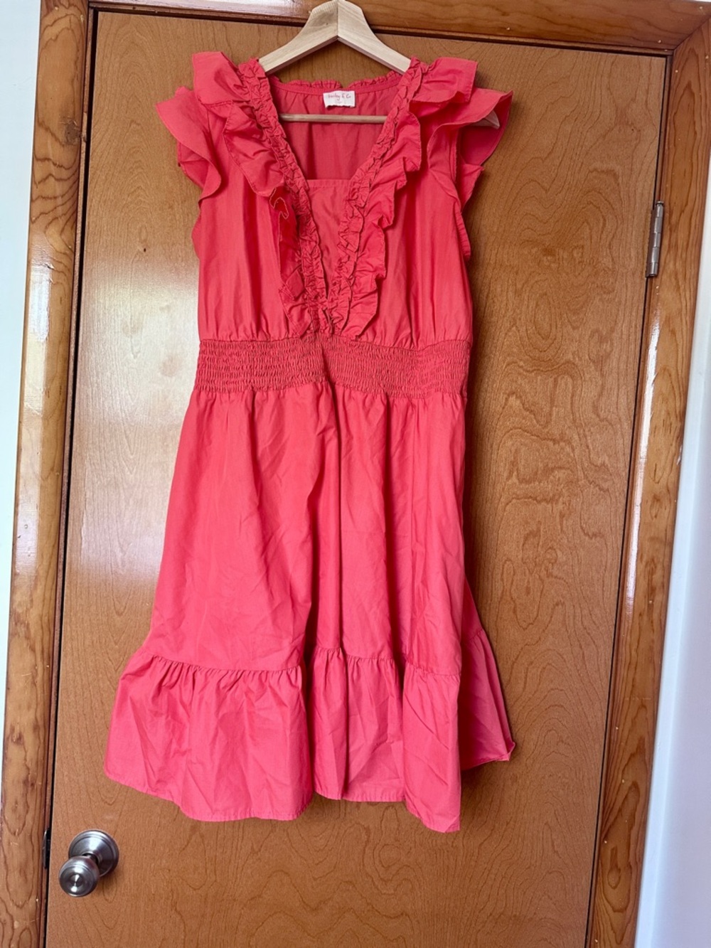 Hailey & Co. Ruffled Coral Dress